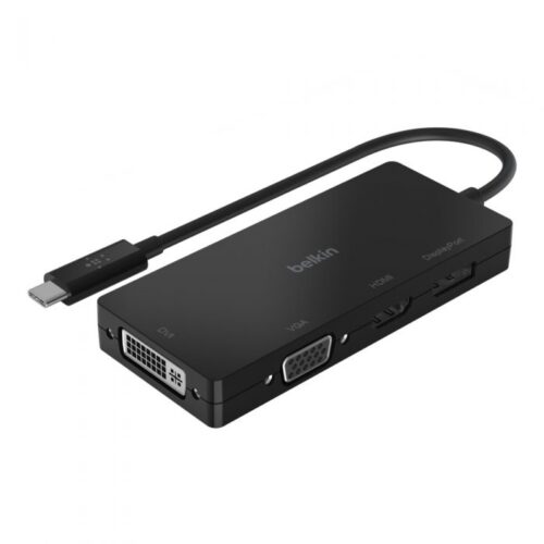ADAPTER, USB-C TO HDMI, VGA, DVI, DISPLAYPORT, BLK