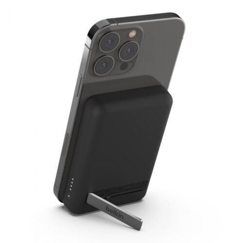 5K MAGNETIC WIRELESS POWER BANK + KICK STAND, BLACK