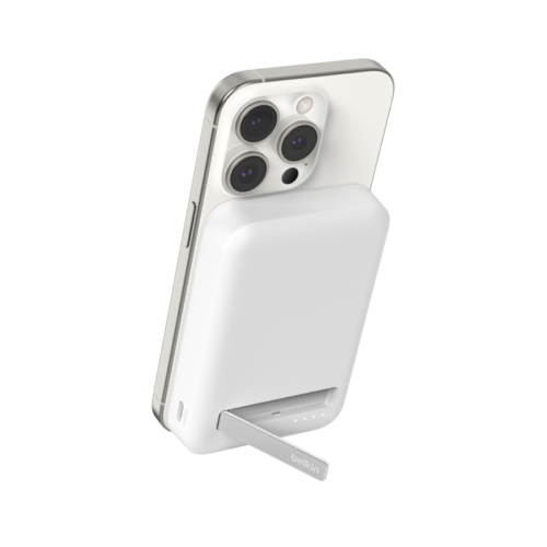 8K Qi2 15W, MAGNETIC WIRELESS POWER BANK + KICK STAND, WHITE