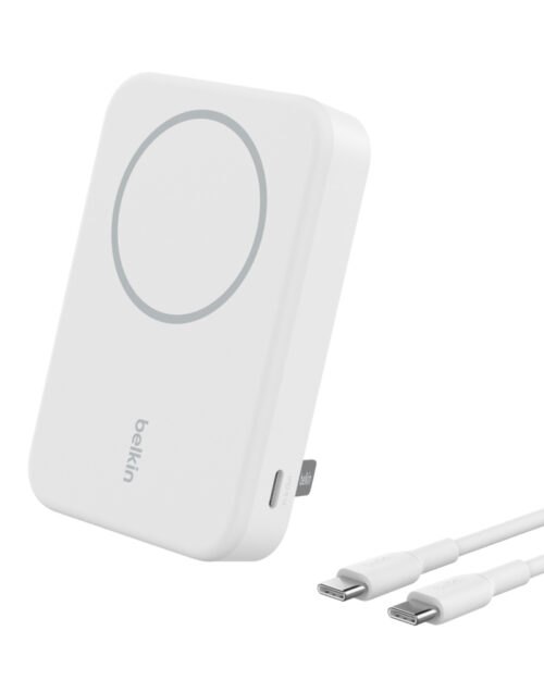 10K Qi2 15W, MAGNETIC WIRELESS POWER BANK + KICK STAND, WHITE