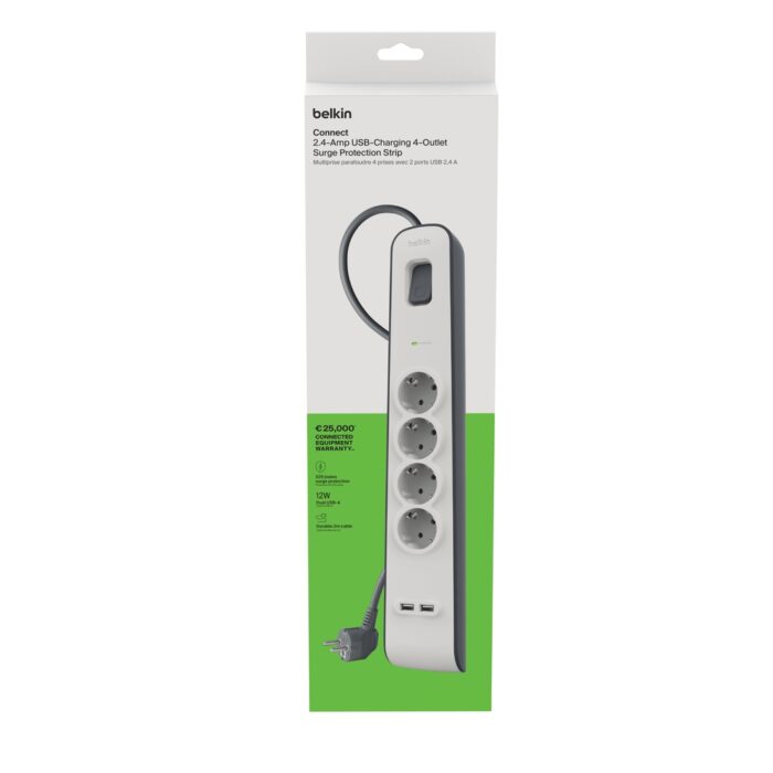 SURGE, 4 sockets, 525J, 2M, 2 USB-2.4A SHARED, updated version2