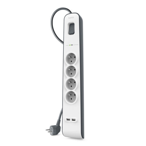 SURGE, 4 sockets, 525J, 2M, 2 USB-2.4A SHARED