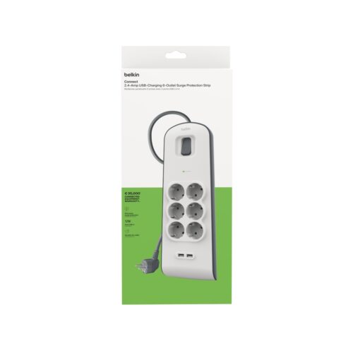 SURGE, 6 sockets, 650J, 2M, 2 USB-2.4A SHARED, updated version2