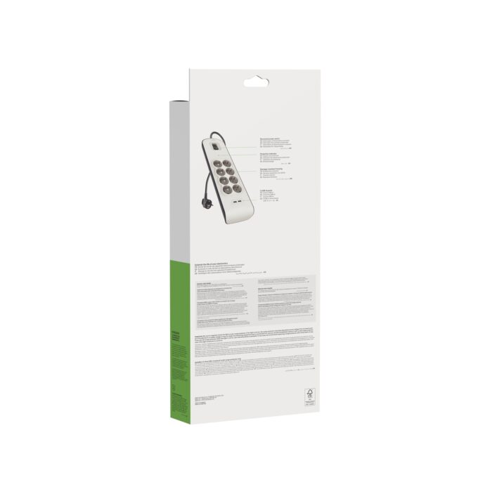 SURGE, 8 sockets, 900J, 2M, 2 USB-2.4A SHARED, updated version2 - Image 3