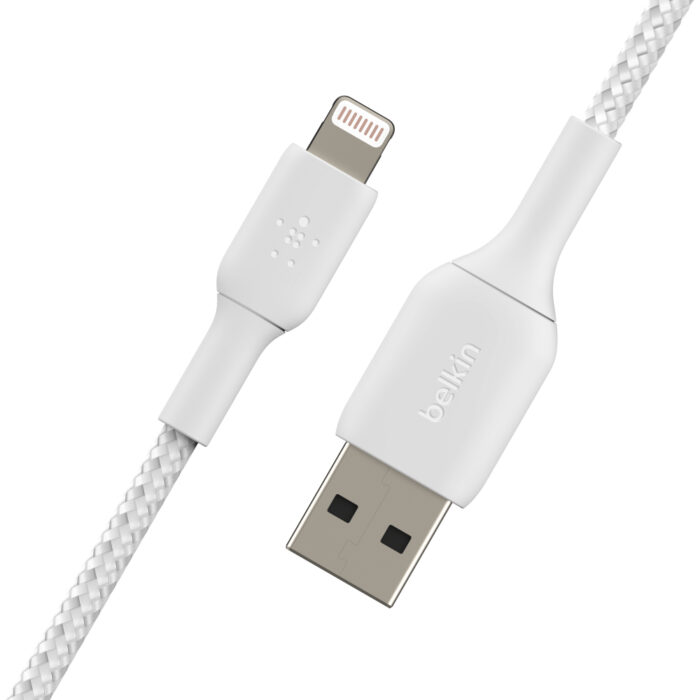 Lightning to USB-A Cable_Braided, 0,15M, White - Image 3