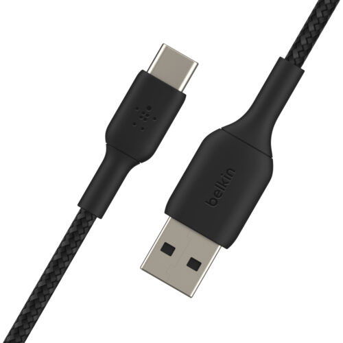USB-A to USB-C Cable_Braided, 0,15M, Black