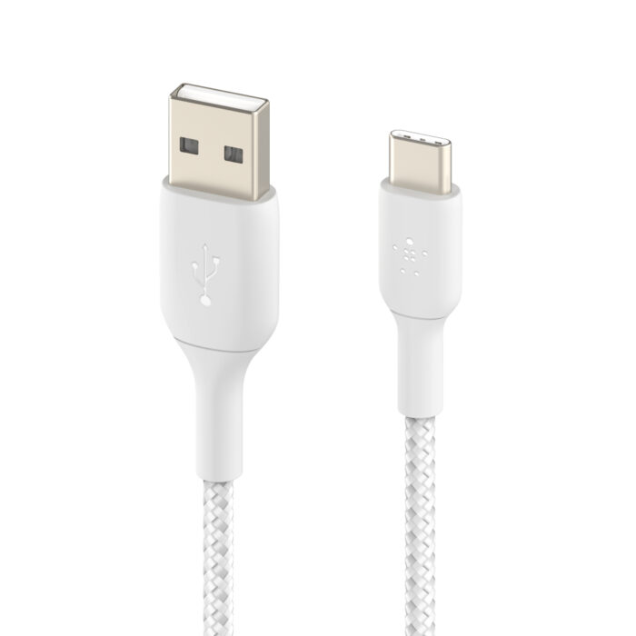 USB-A to USB-C Cable_Braided, 0,15M, White - Image 2