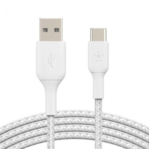 USB-A to USB-C Cable_Braided, 3M, White