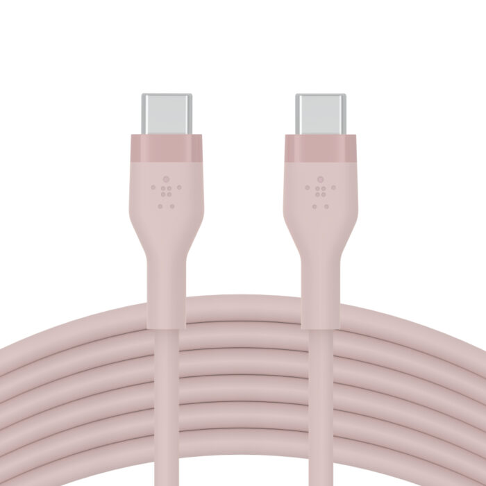 BOOST CHARGE™  USB-C to USB-C 2.0_silicone, 3M, Pink - Image 2