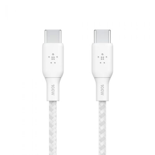 BOOST CHARGE™  USB-C to USB-C 2.0_Braided silicone, 3M, White 100W