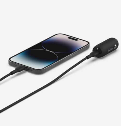 30W USB-C PD CAR CHARGER WITH PPS W/PVC,C-LTG, 1M BLK