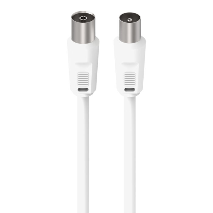 CABLE, ANTENNA, COAX, M/F ,5M ,75dB ,WHITE ,NICKEL-PLATED