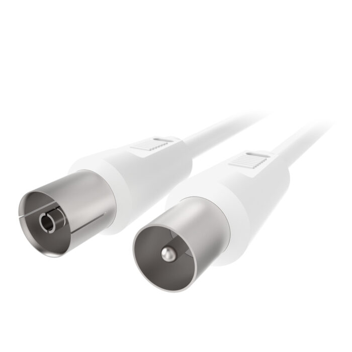 CABLE, ANTENNA, COAX, M/F ,5M ,75dB ,WHITE ,NICKEL-PLATED - Image 2
