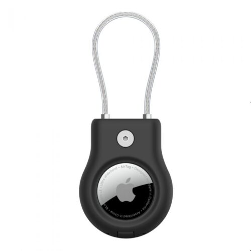 Secure holder Wire Cable for Airtag - Black