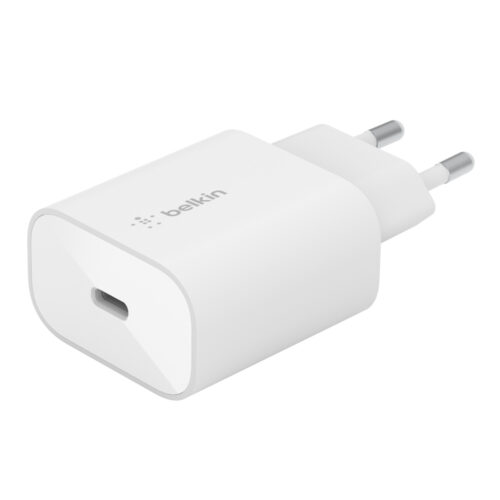 25W USB-C PD/PPS Home Charger with 1M PVC, USB-C to LTG CABLE WHT