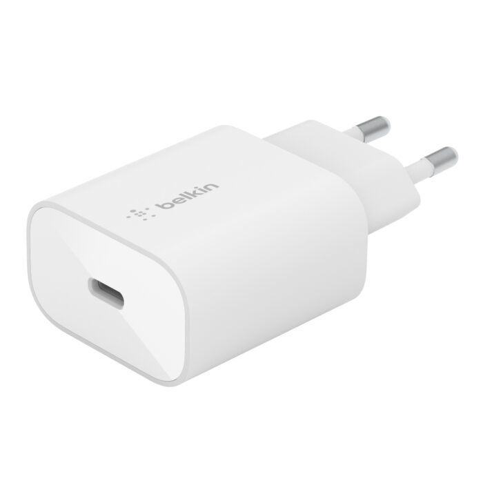 25W USB-C PD/PPS Home Charger with 1M PVC, USB-C to LTG CABLE WHT
