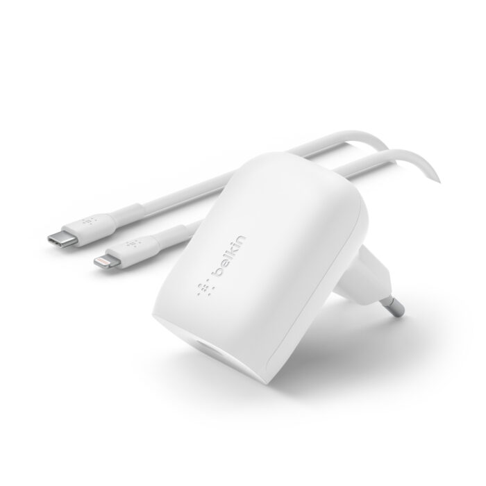 30W USB-C PD/PPS Home Charger with 1M PVC, USB-C to LTG CABLE, White - Image 3