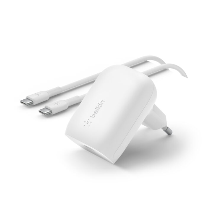 30W USB-C PD/PPS Home Charger with 1M PVC, C-C CABLE, White - Image 3