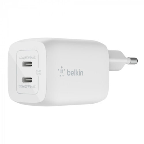 65W DUAL USB-C GAN WALL CHARGER WITH PPS, WH