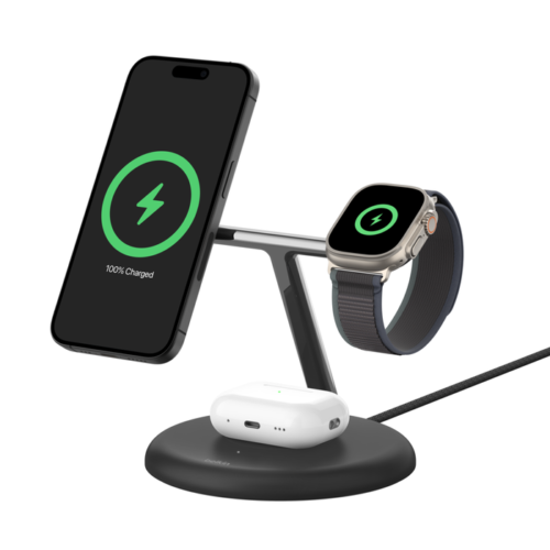 BOOST^CHARGE™ Pro 3-in-1 Magnetic Stand with Qi2, Black